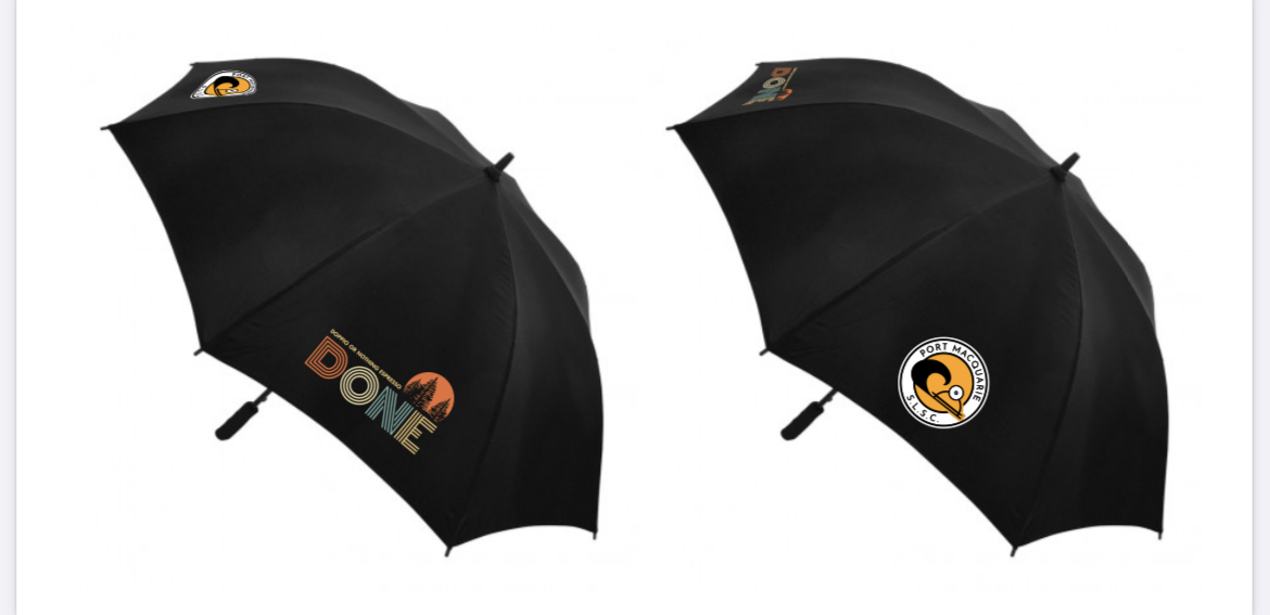 Branded PMSLSC Golf Umbrella Port Macquarie Surf Lifesaving Club